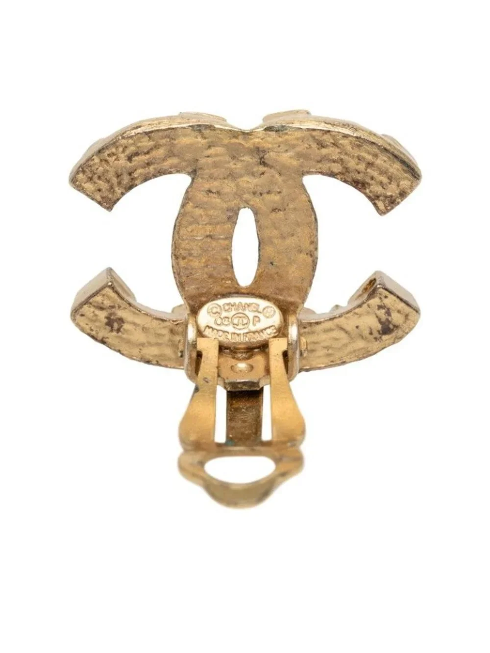 Chanel CC Logo Earrings Gold Plated